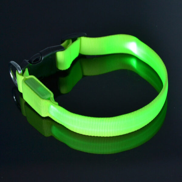 Ledes világító nyakörv zöld színben